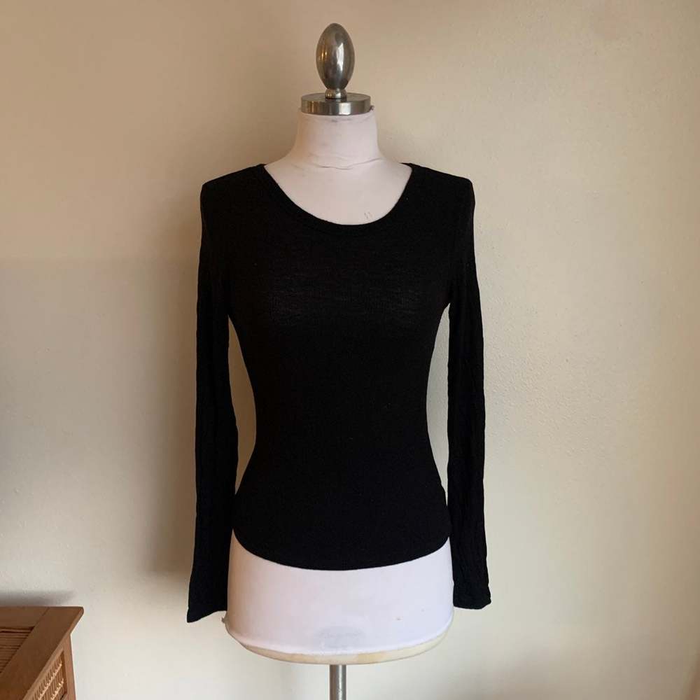 Sheer Black Long-sleeve Layering Sweater Cardigan